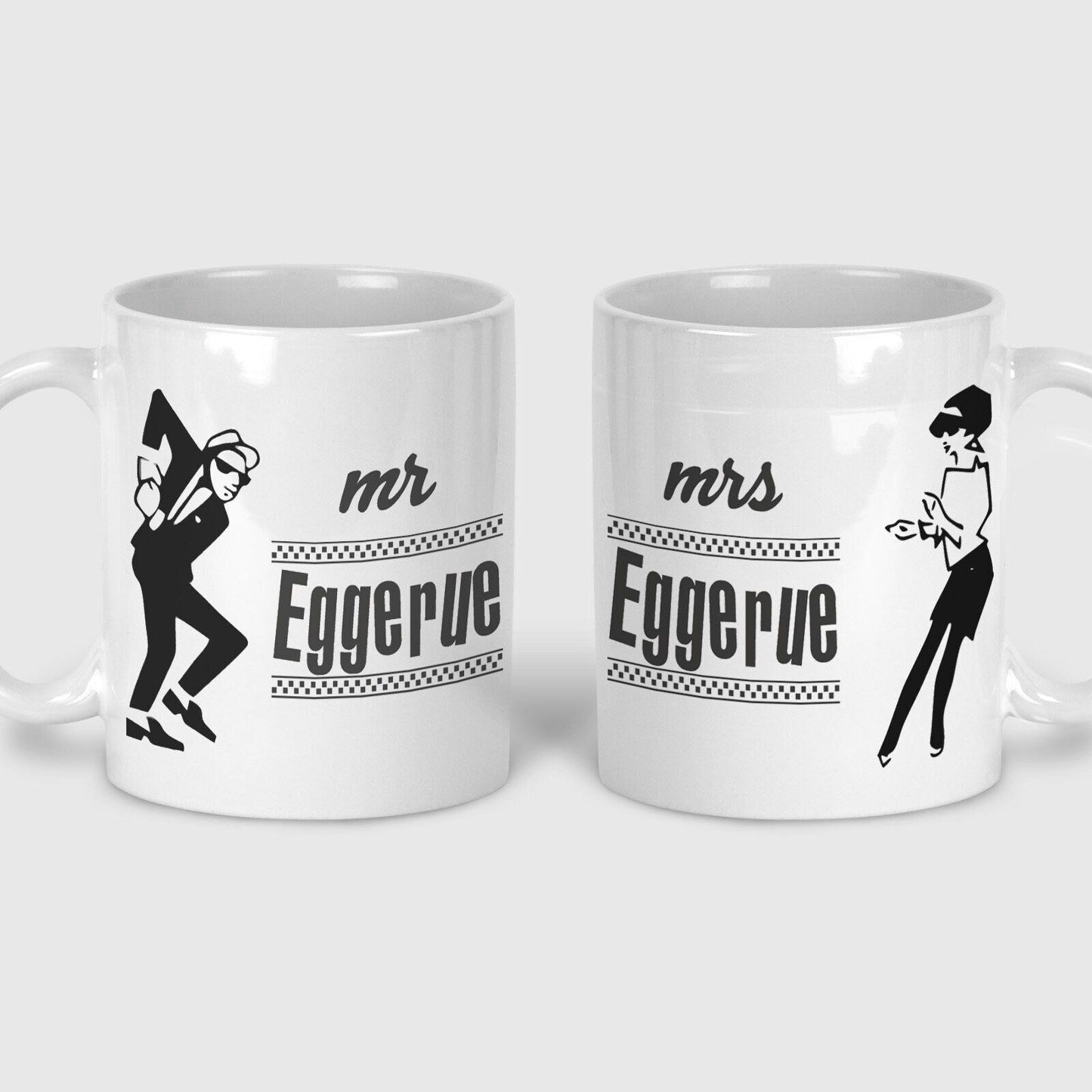 Ska Mr & Mrs Mug Set Two Tone Music Reggae Personalised Wedding Anniversary Gift Skank