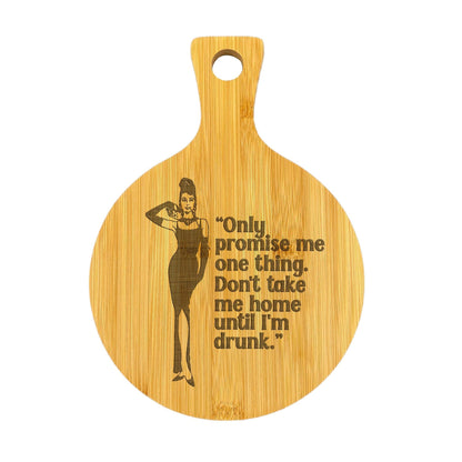 Breakfast at Tiffany's Audrey Hepburn Bamboo Paddle Chopping Board Garnish Drinking Gin Tonic Cocktails Home Bar