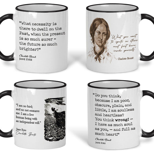 Jane Eyre Charlotte Bronte Bronte Book Quote Classic Literature Mug Gift Reading Quotes Author Portrait Book Cover