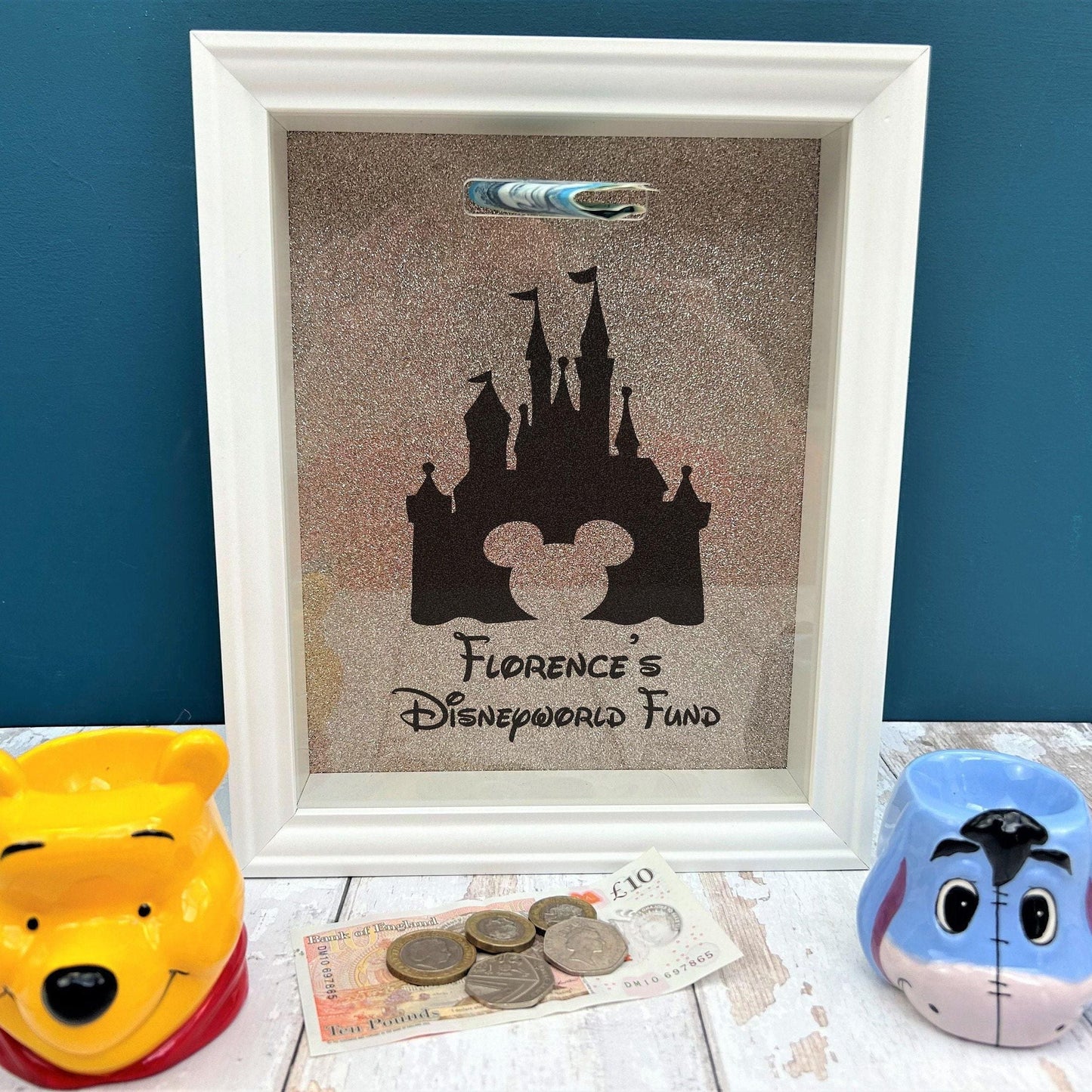 Disney Fund Money Box - Holiday Magical Castle - Personalised Gift - DisneyWorld DisneyLand