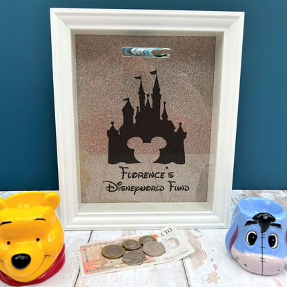Disney Fund Money Box - Holiday Magical Castle - Personalised Gift - DisneyWorld DisneyLand