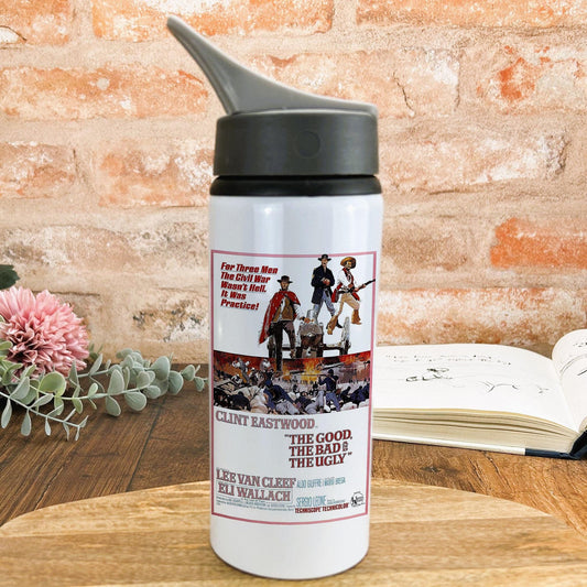 The Good The Bad The Ugly 1966 Clint Eastwood 60s Retro Movie Poster Water Bottle
