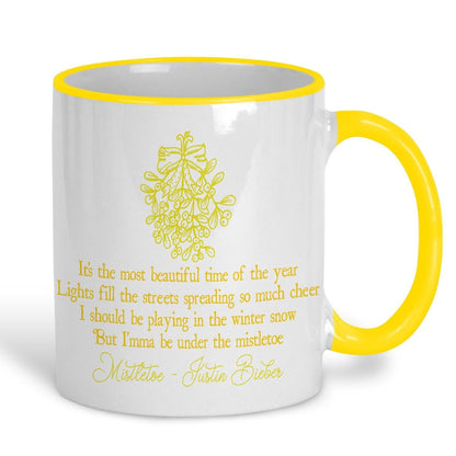 Mistletoe Justin Bieber Christmas Song Lyrics Personalised Ceramic Mug