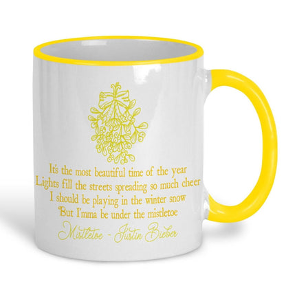 Mistletoe Justin Bieber Christmas Song Lyrics Personalised Ceramic Mug