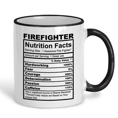 Firefighter Nutrition Facts Ceramic Mug