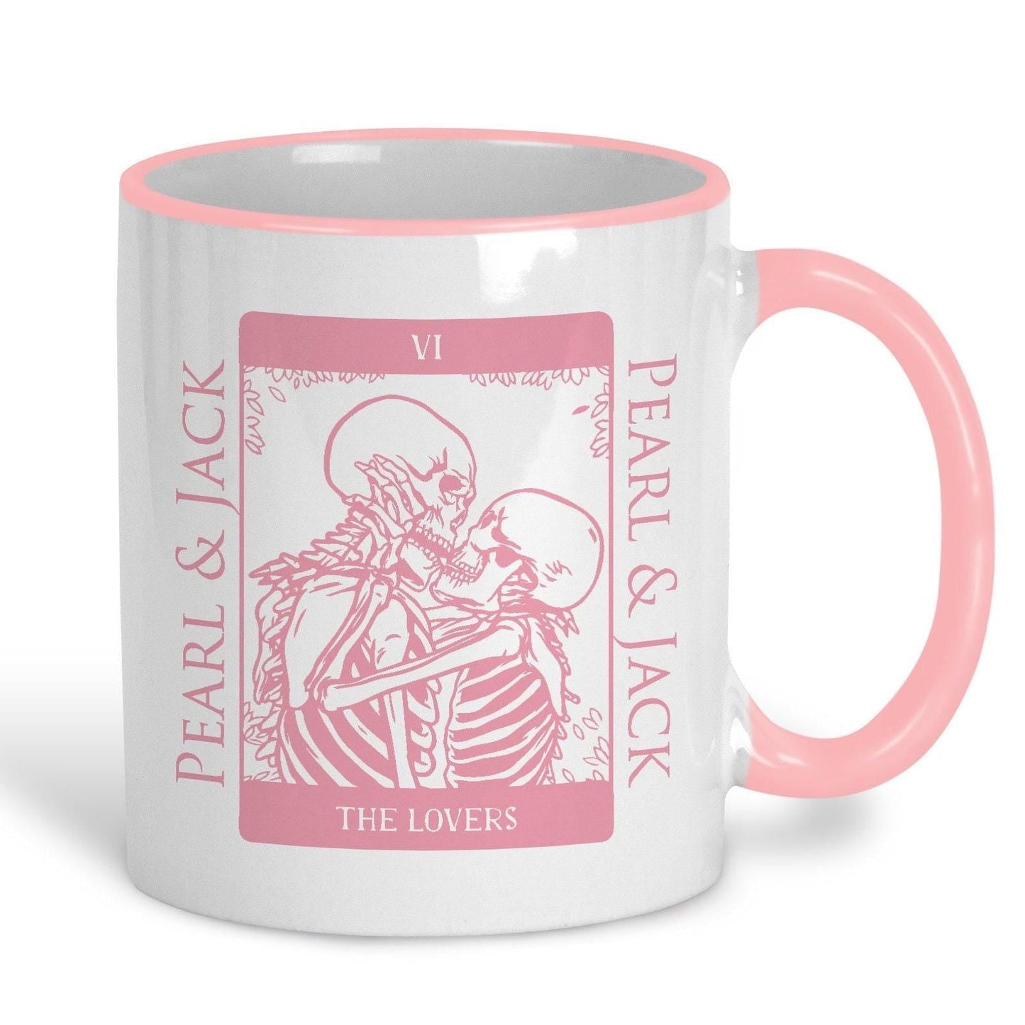 The Lovers Tarot Card Love Skeleton Personalised Mug Valentine's Day Boyfriend Girlfriend Gift