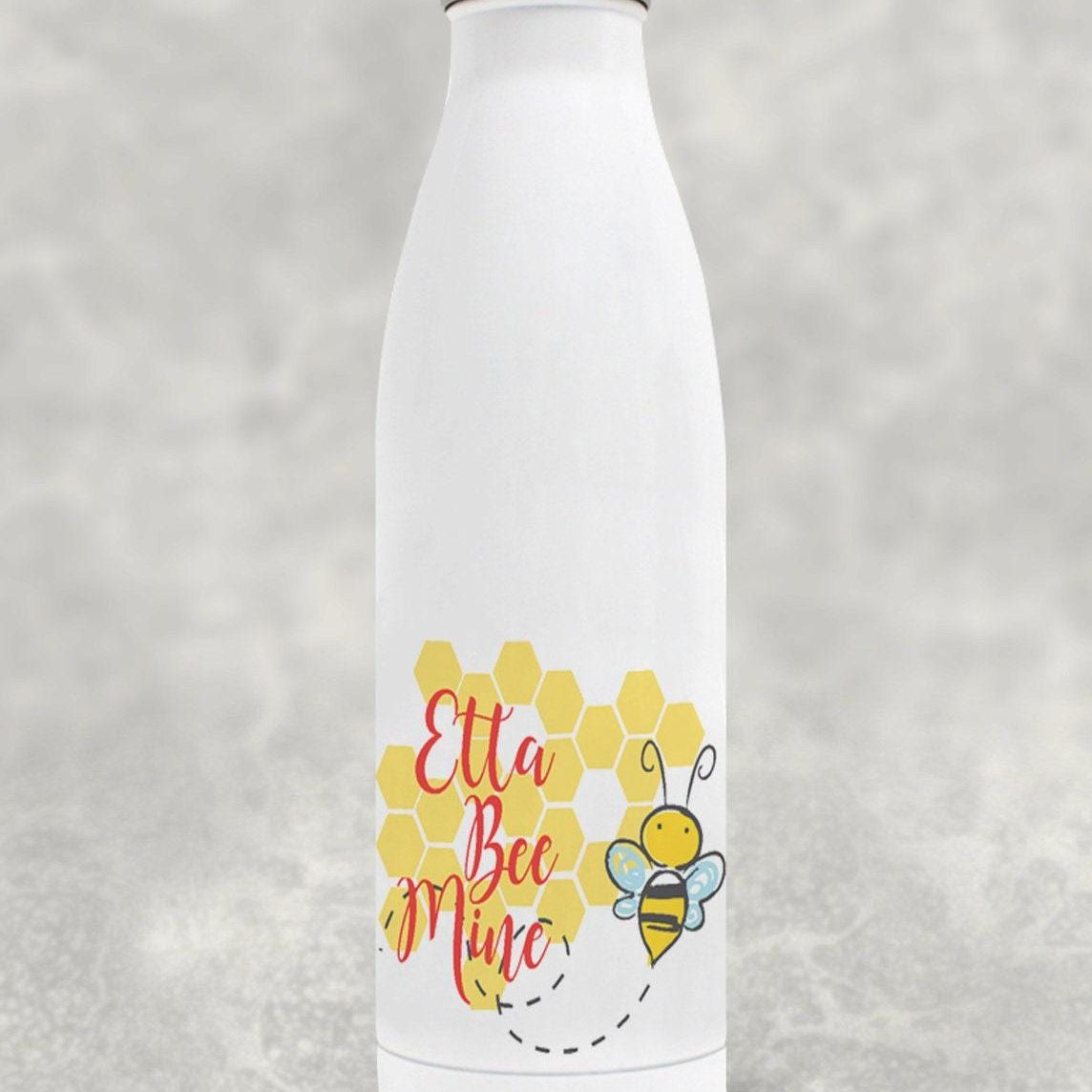 Bee Mine Honeycomb Personalised Water Bottle Valentine's Day Boyfriend Girlfriend Gift Partner Love