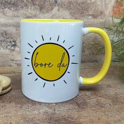 Bore Da Good Morning - Welsh Language Dialect - Personalised Ceramic Mug