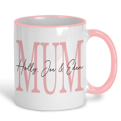 Mum and Children's Names Mother's Day Personalised Ceramic Mug
