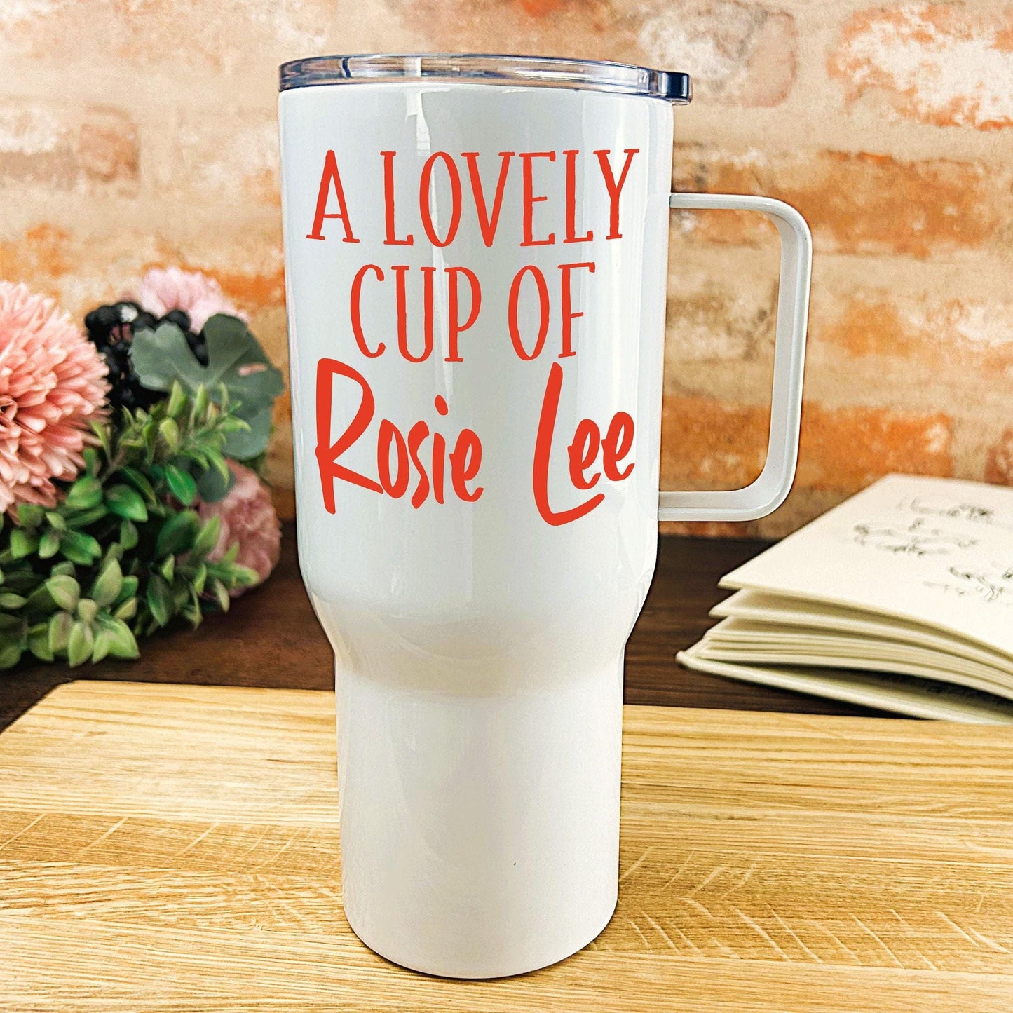 A Lovely Cup of Rosie Lee - Cockney Rhyming Slang Dialect - Personalised Travel Mug