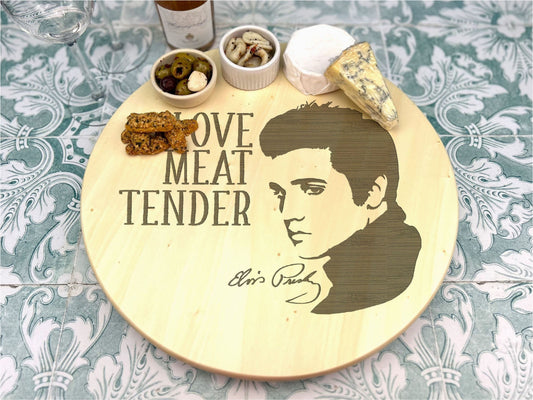 a wooden tray with a picture of a man on it