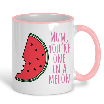 Mum You're One In A Melon Pun Funny Personalised Mother's Day Ceramic Mug