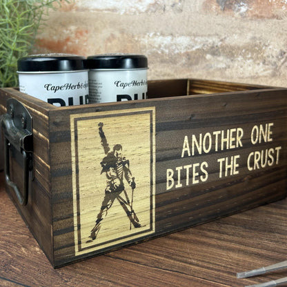 Queen Another One Bites The Crust  Kitchen Tidy / Caddy - Funny Cooking Gift - Present Kitchen Decor Housewarming Freddy Mercury Memorabilia