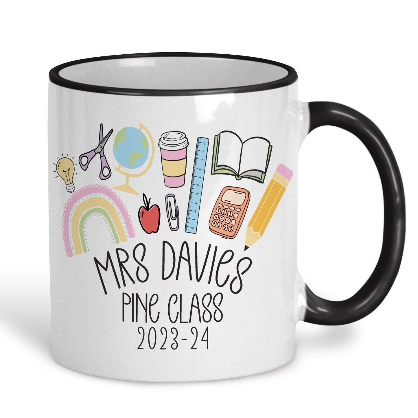 Teacher Supplies Doodles Personalised Ceramic Mug