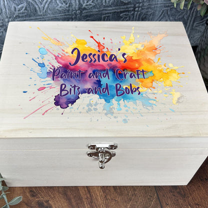Vibrant Paint Splash Artist Storage Box - Personalised Artist Gift