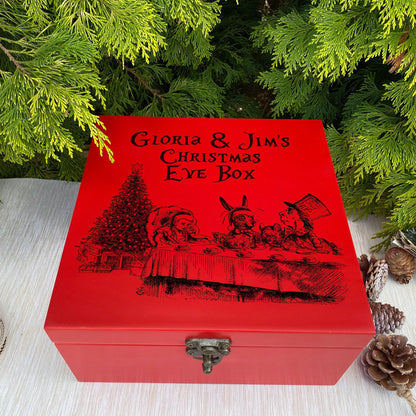 Alice in Wonderland Personalised Christmas Eve Box - Wooden Treat Box