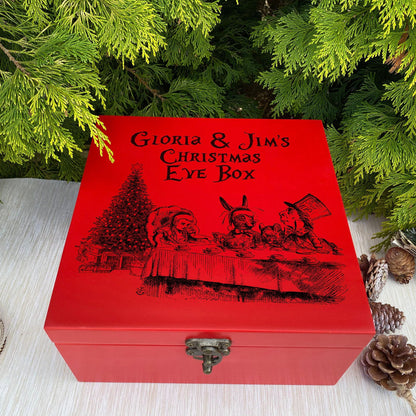 Alice in Wonderland Personalised Christmas Eve Box - Wooden Treat Box