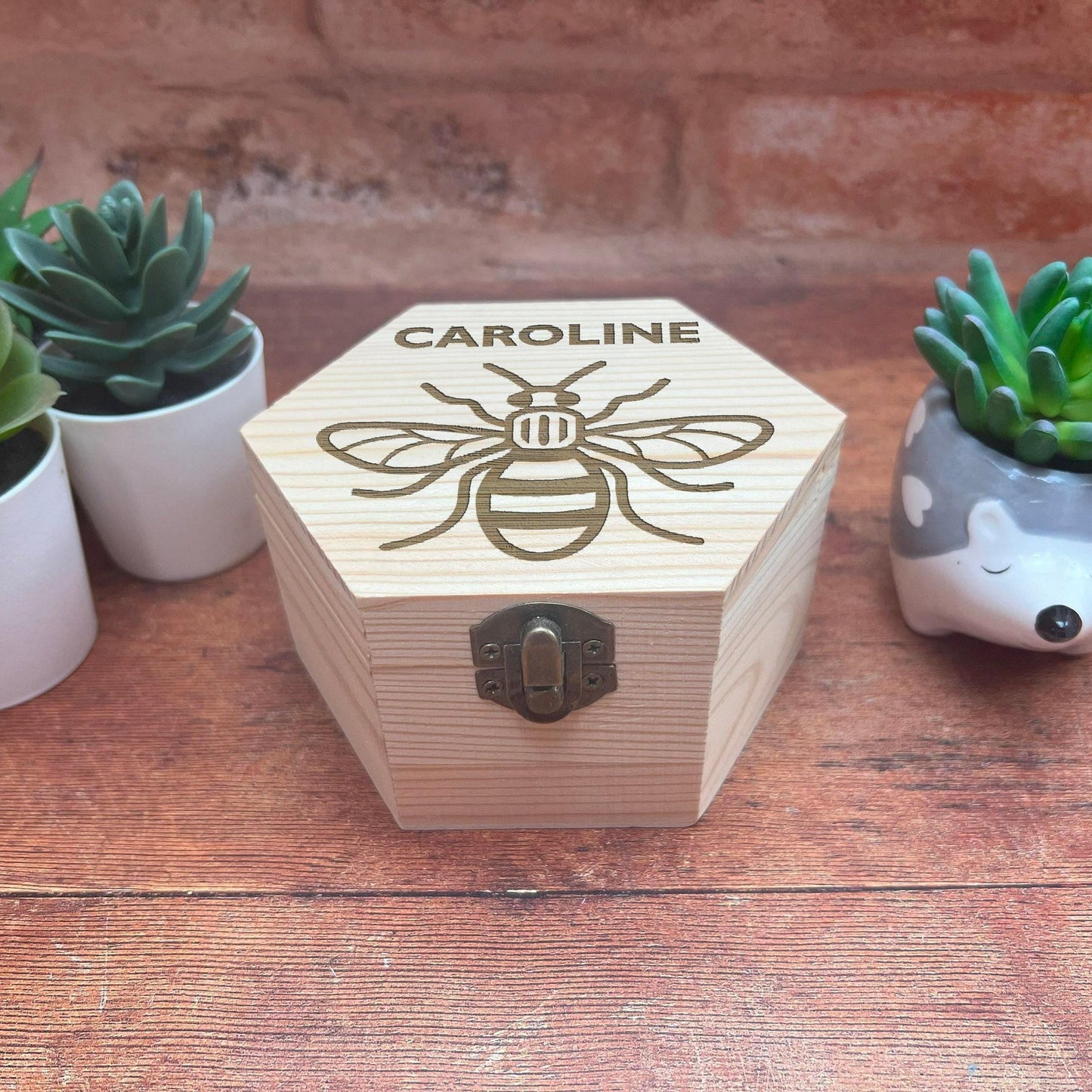 Manchester Bee Engraved Box - Storage / Memory - Wooden Personalised Gift