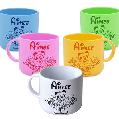 Mickey Mouse Disney Merry Christmas Personalised Mug for Toddlers 6oz Polymer Unbreakable Child Safe Gift