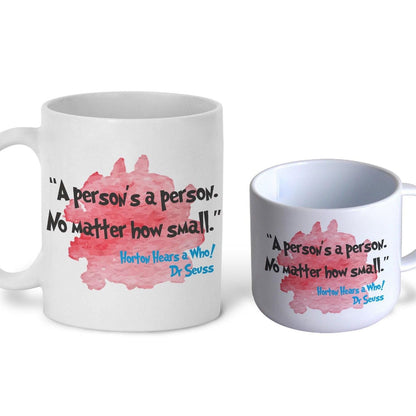 Horton Hears a Who Dr Seuss Small Person Children's Book Quote Literature Personalised Gift Mug Polymer First Unbreakable