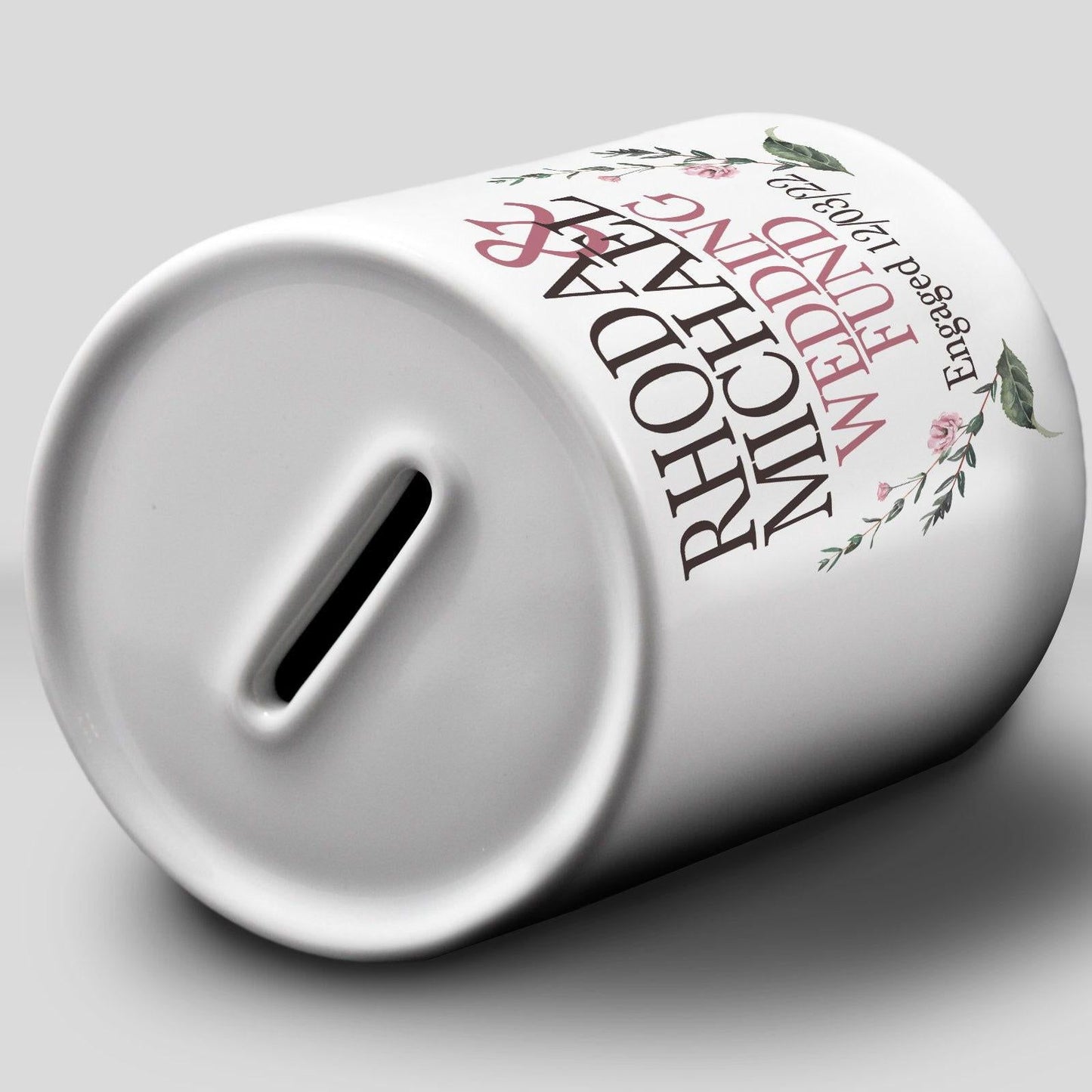 Roses Wedding Fund Money Box Savings Gift  - Engagement Personalised Gift