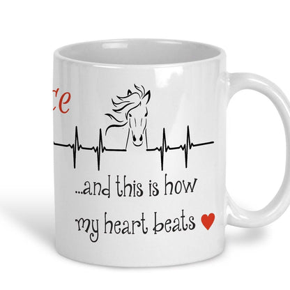 Horse This Is How My Heart Beats Riding Personalised Ceramic Mug