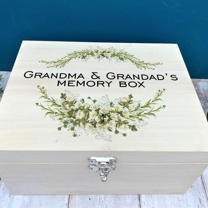 Leaf Design Luxury Wooden Memory Box - Personalised Botanical Box