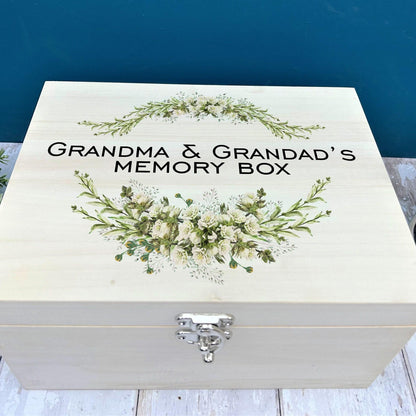 Leaf Design Luxury Wooden Memory Box - Personalised Botanical Box