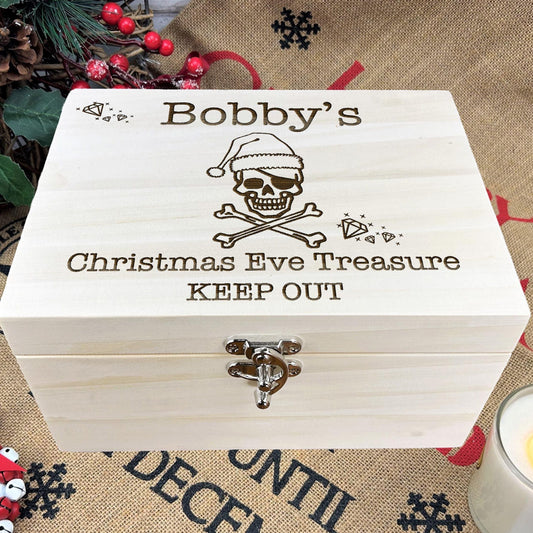 Pirate Christmas Eve Treasure Chest Personalised XMAS Eve Treats Box
