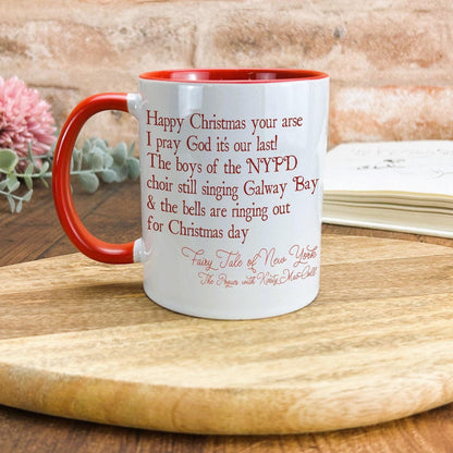 The Pogues Fairytale of New York Christmas Song Lyrics Personalised Ceramic Mug