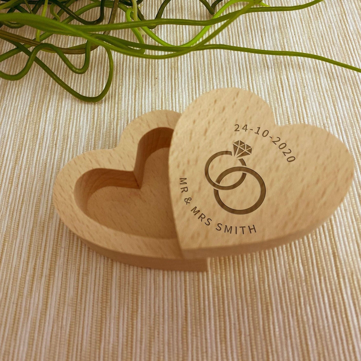 Diamond Ring Design Wedding Ring Carrier Heart Box Personalised Engagement Gift