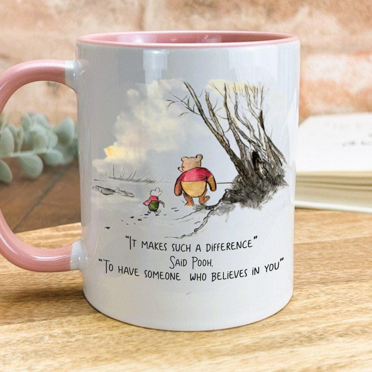 Pooh Bear & Piglet Coloured Design Disney Teacher Personalised Mug