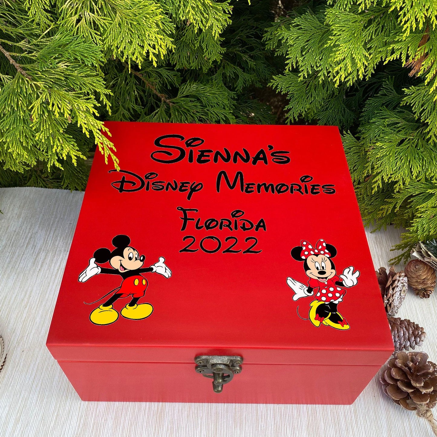 Disney Memories Mickey & Minnie Mouse Personalised Memory Box - Florida Paris Disneyland Disneyworld