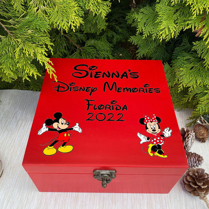 Disney Memories Mickey & Minnie Mouse Personalised Memory Box - Florida Paris Disneyland Disneyworld