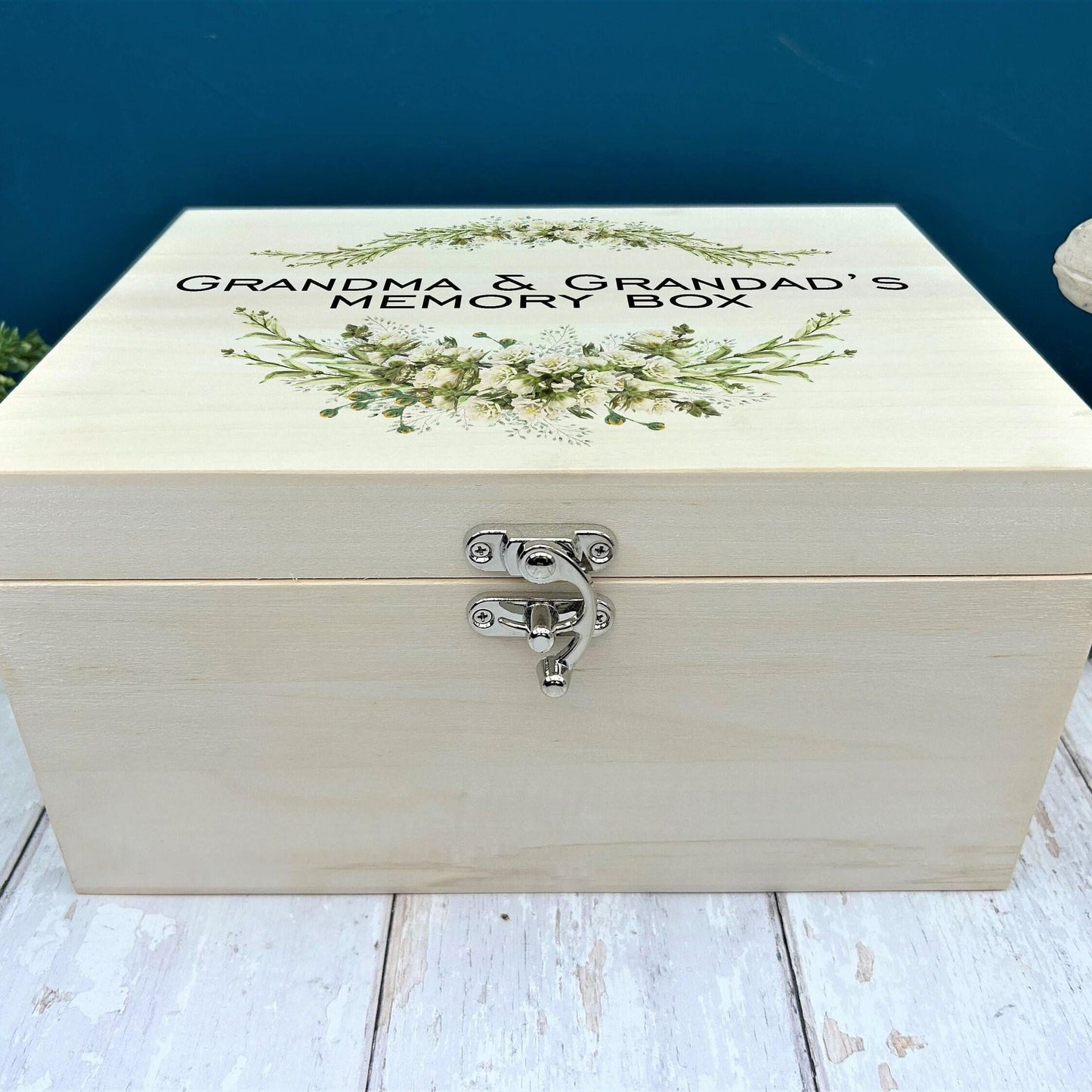 Leaf Design Luxury Wooden Memory Box - Personalised Botanical Box