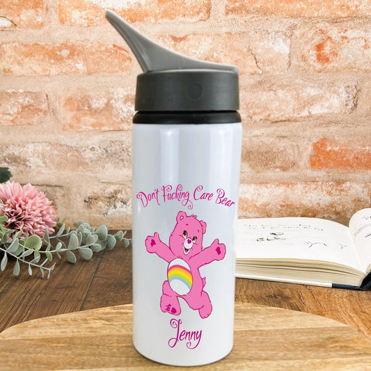 Care Bear "I Don't Care Bear/ F***** Care Personalised Water Drink Bottle