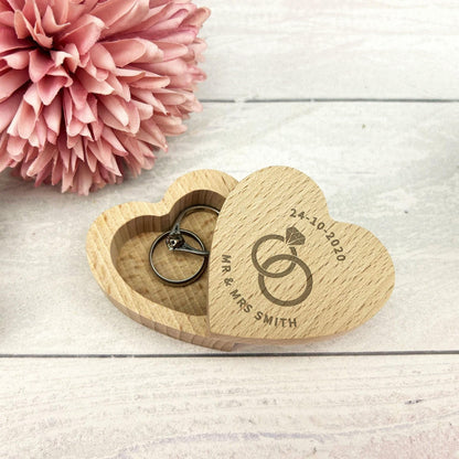 Diamond Ring Design Wedding Ring Carrier Heart Box Personalised Engagement Gift