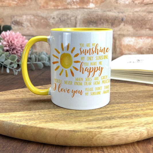 You Are My Sunshine Lyrics Love Personalised Mug