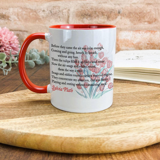 Sylvia Plath Tulips Poetry Quote Mug