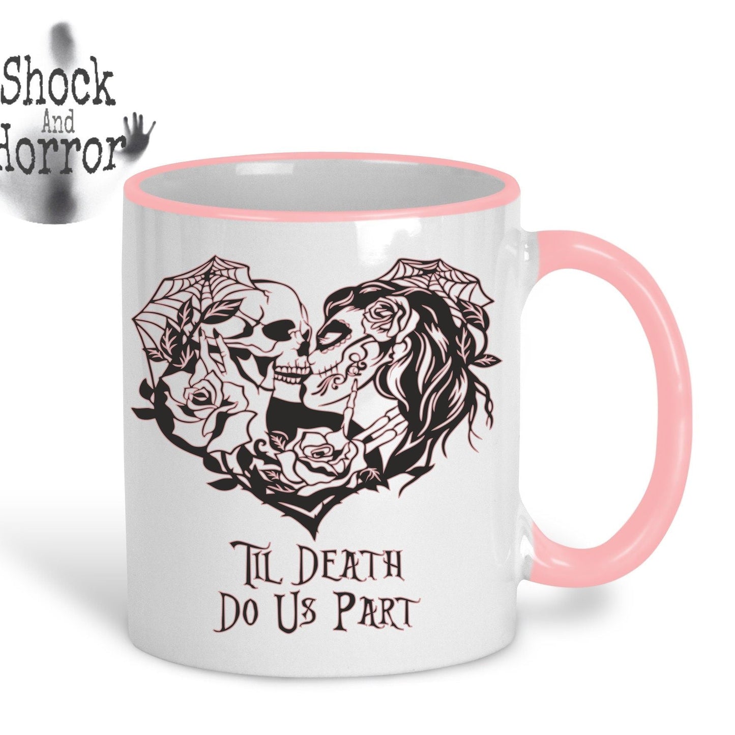 Til Death Us Do Part - Pair of Mugs - Great Wedding or Anniversary Gift for Gothic Couple