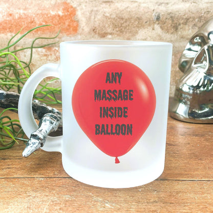 IT Movie Frosted Glass Mug - Features Pennywise the Clown - Personalised Gift