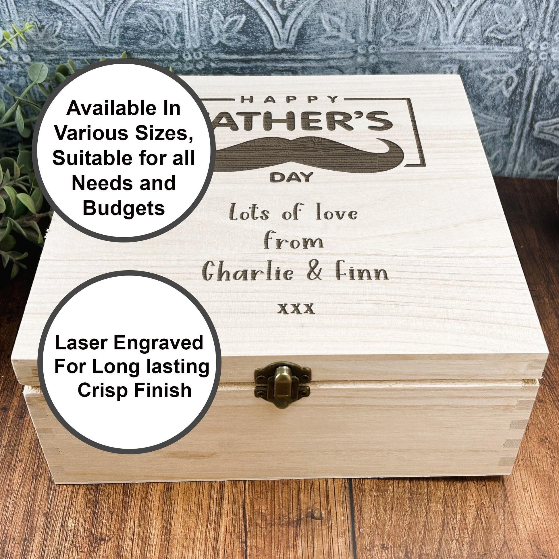 a personalized wooden box for father's day