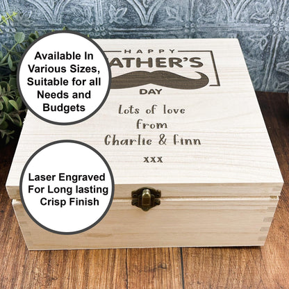 a personalized wooden box for father's day