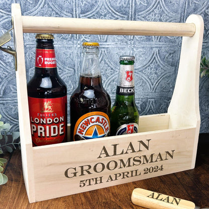 Best Man Beer Carrier - Personalised Ask Gift - Wedding Groom - Groomsman - Usher - Ring Bearer