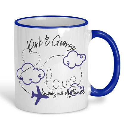 Love Knows No Distance Long Distance Personalised Ceramic Mug