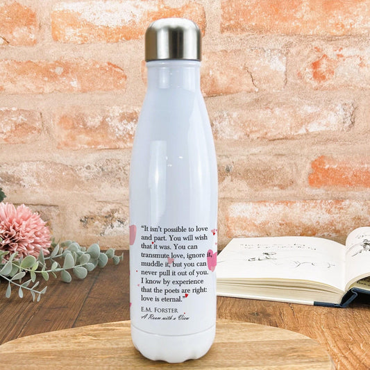 A Room With A View E.M. Forster Love is Eternal Book Quote Personalised Water Bottle
