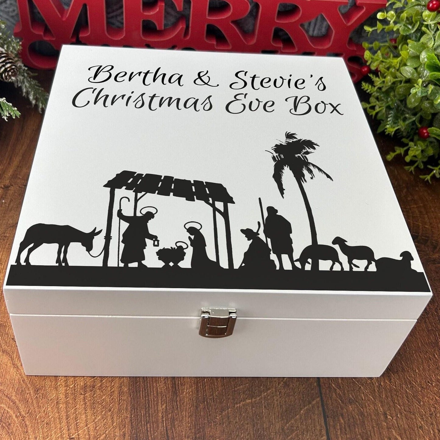 Nativity Scene Silhouette - Christmas Eve Box - Personalised Gift - Baby Jesus Christian Gift
