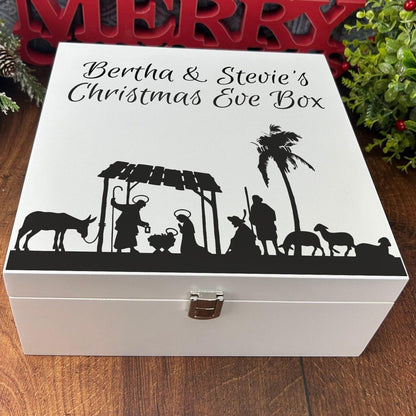 Nativity Scene Silhouette - Christmas Eve Box - Personalised Gift - Baby Jesus Christian Gift
