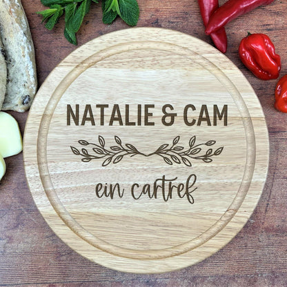 Ein Cartref Welsh Language Our Home - Personalised Chopping Board