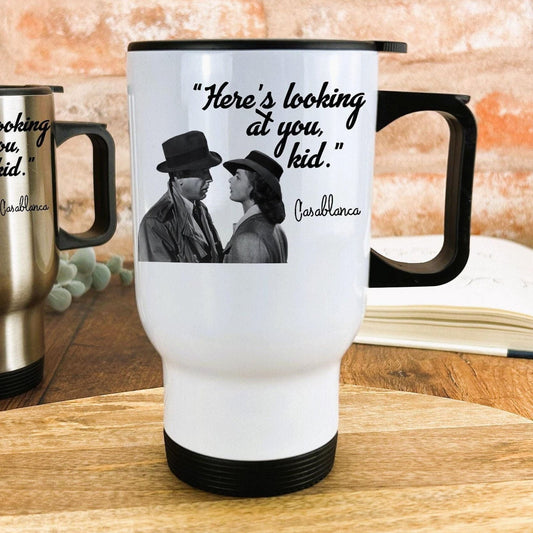 Casablanca - "Here's looking at you, kid" Travel Mug Personalised